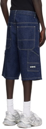 VETEMENTS Navy Hip-Hop Denim Shorts