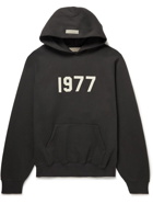 FEAR OF GOD ESSENTIALS - Logo-Flocked Cotton-Blend Jersey Hoodie - Gray