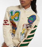 Off-White - Appliqué wool-blend varsity jacket