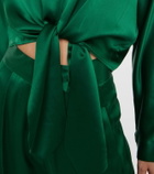 The Sei Tie-front silk satin blouse