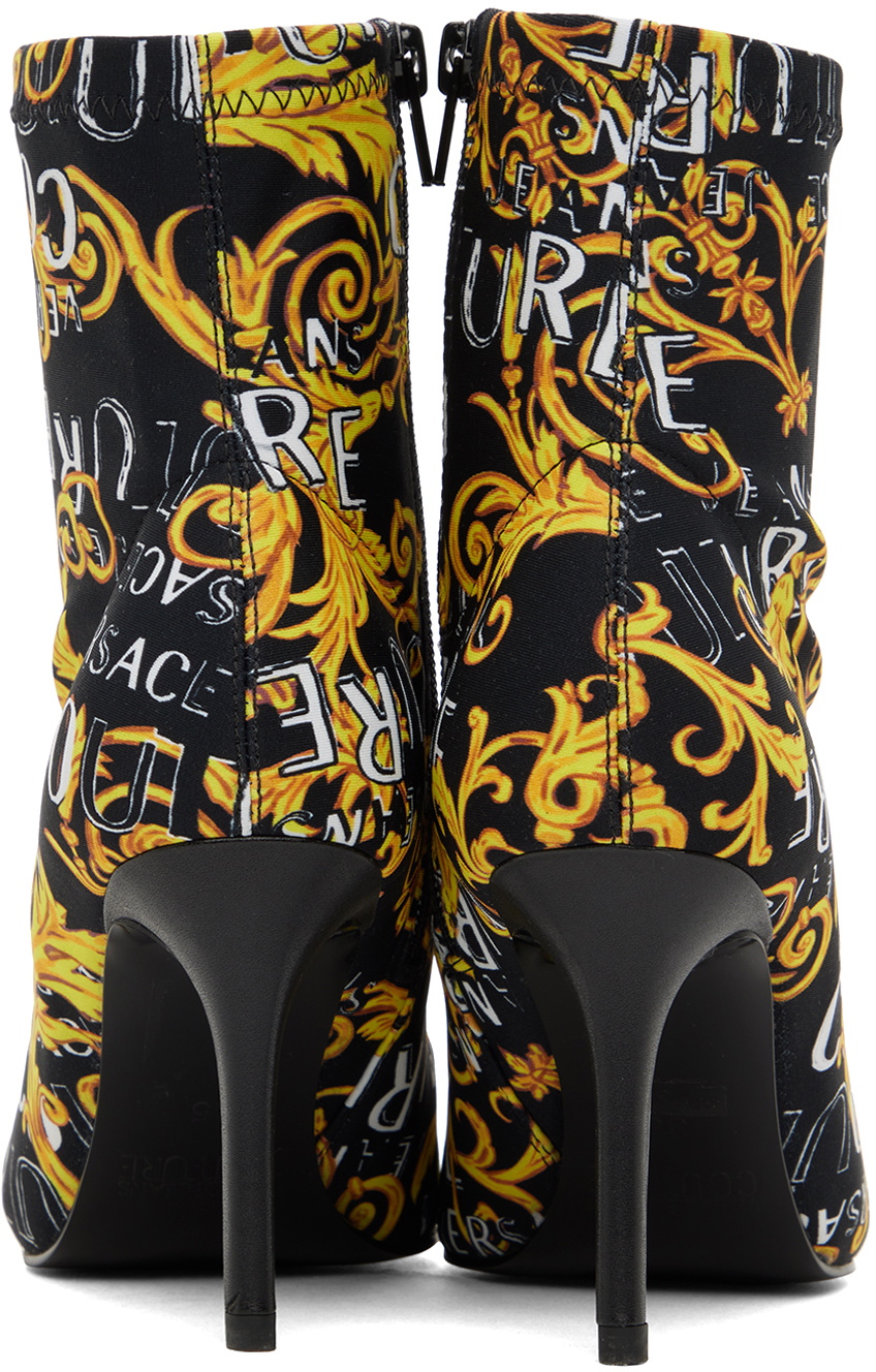 Versace Jeans Couture Black & Yellow Scarlett Boots Versace