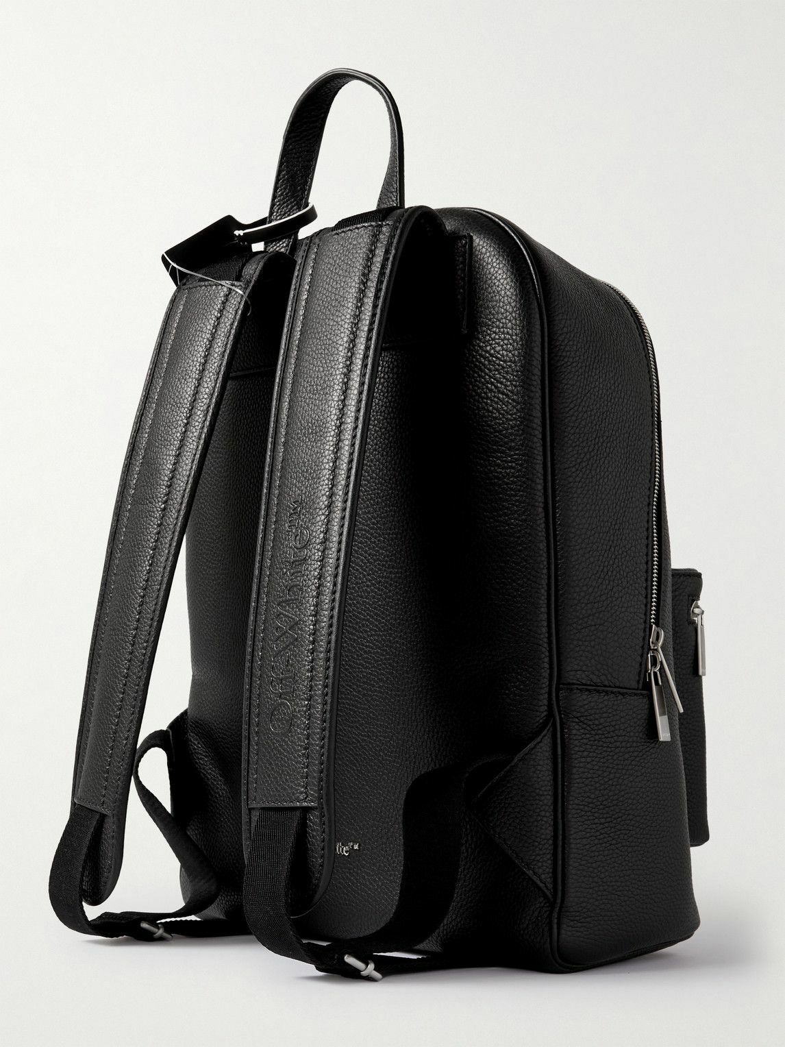 OFF-WHITE Binder Embossed Full-Grain Leather Backpack for Men