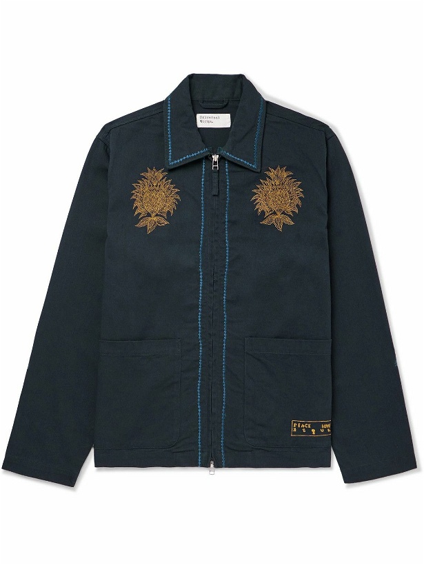 Photo: Universal Works - Embroidered Cotton-Twill Jacket - Blue