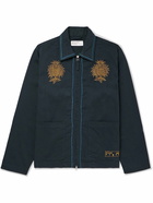 Universal Works - Embroidered Cotton-Twill Jacket - Blue