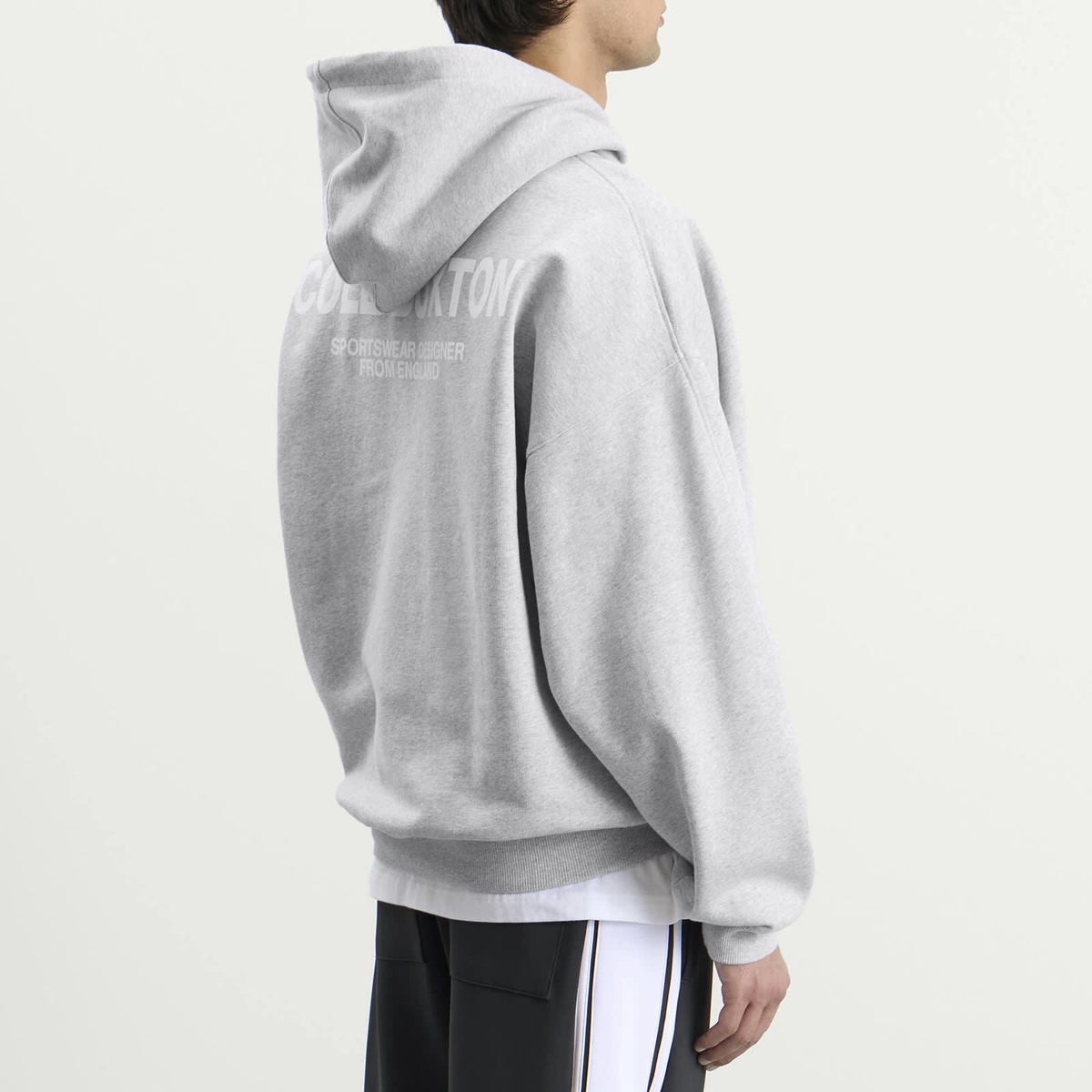 Cole Buxton Men's CB Sportswear Hoodie in Light Grey Marl