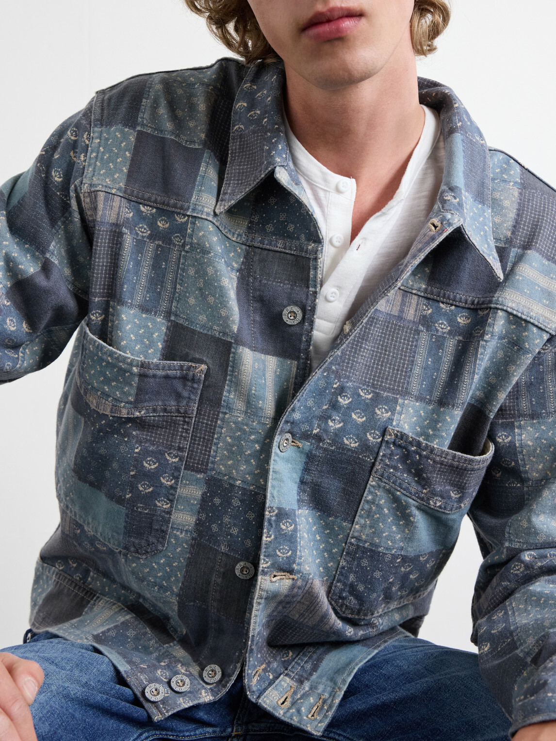 RRL - Patchwork Cotton Jacket - Blue