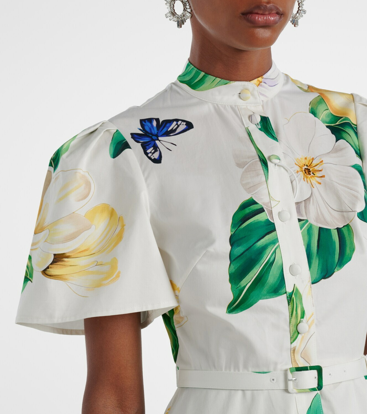 Leo Lin Bianca floral cotton shirt dress