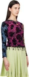 Chopova Lowena Multicolor Totally Tiger Flocked Mesh Top