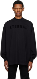 Fear of God Black Flocked Long Sleeve T-Shirt