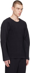 HOMME PLISSÉ ISSEY MIYAKE Black Stem Long Sleeve T-Shirt