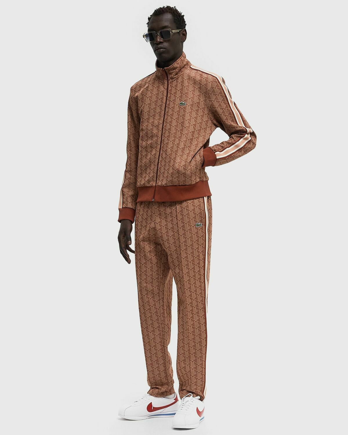 Lacoste PARIS MONOGRAM TRACKJACKET Brown Mens Track Jacket Lacoste