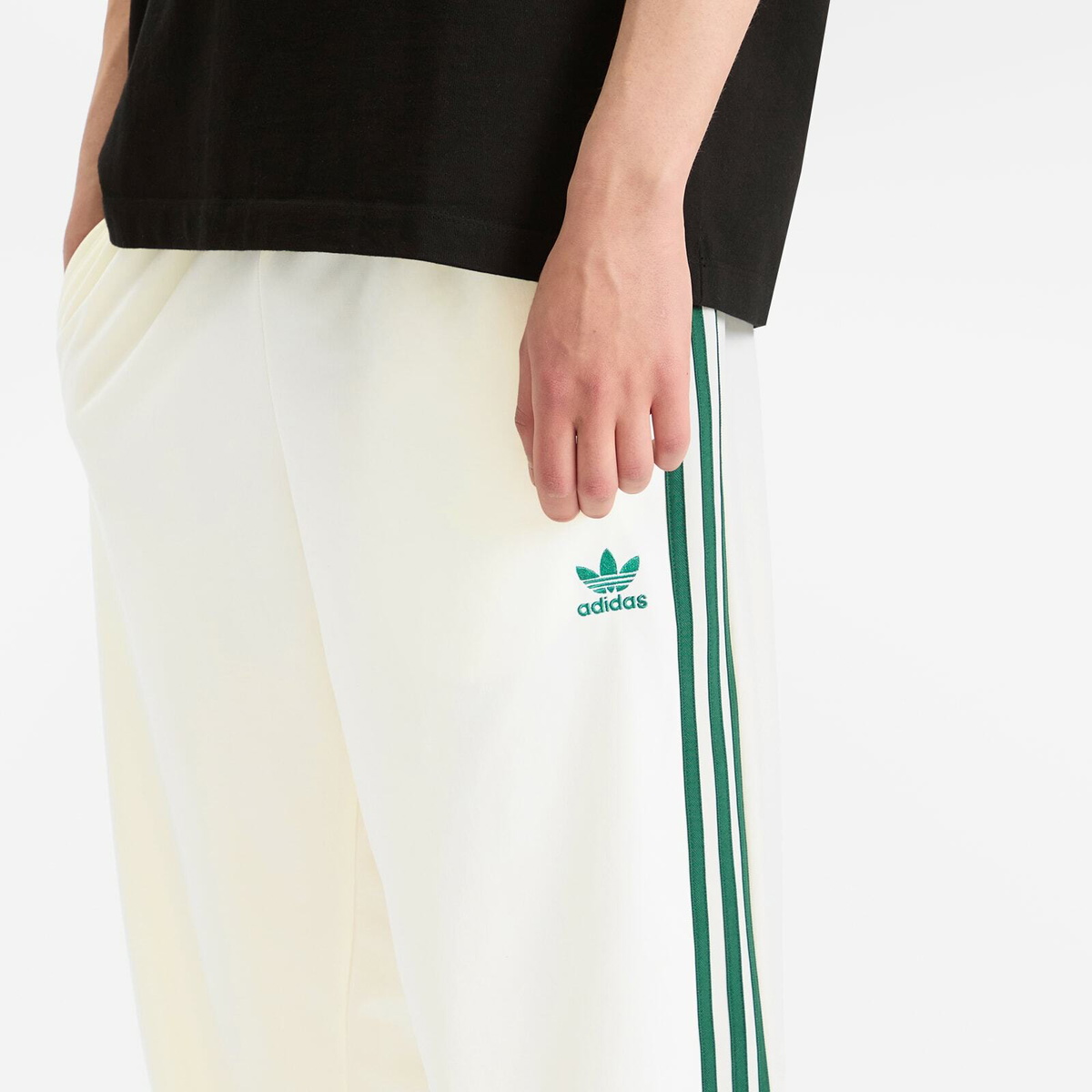 Adidas Men's Firebird Track Pant in Off White/Collegiate Green adidas