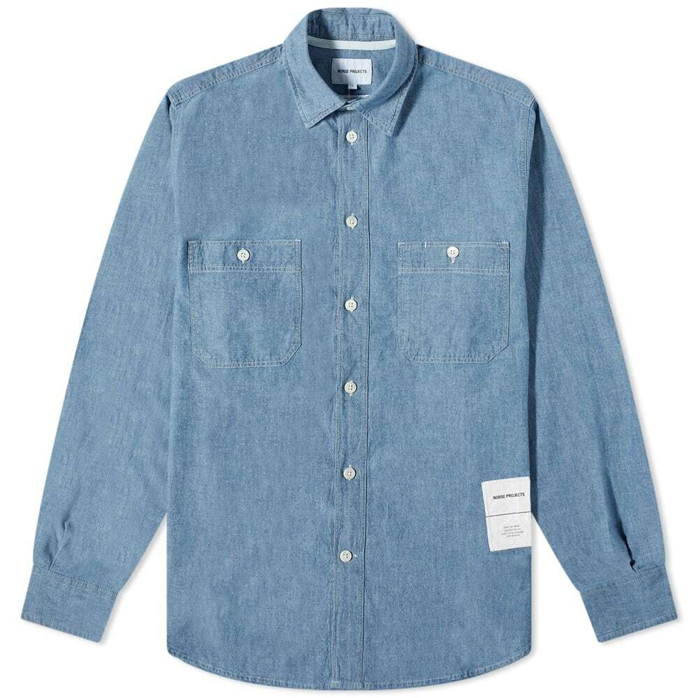 Norse Projects Men's Silas Chambray Tab Series Pocket Shirt in Indigo ...