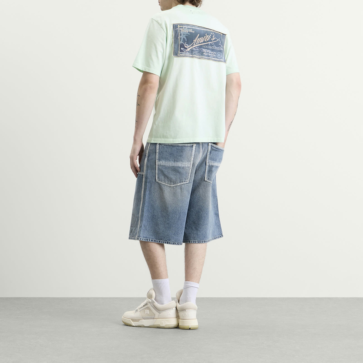 Amiri Men's Quality Goods Patch T-Shirt in Powder Teal