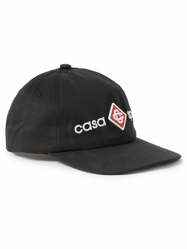 Photo: Casablanca - Casa Sport Logo-Embroidered Cotton-Twill Baseball Cap