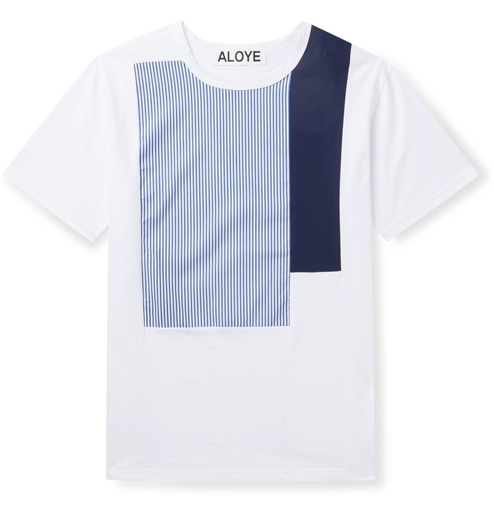 Photo: Aloye - Panelled Cotton-Jersey T-Shirt - White
