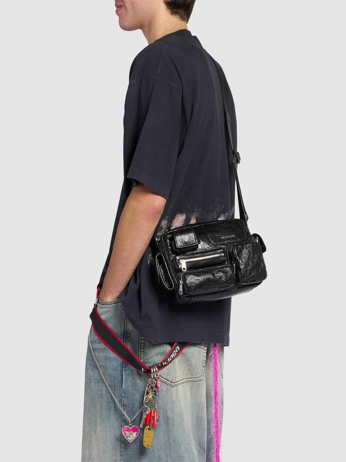 BALENCIAGA Superbusy Leather Messenger Bag Balenciaga