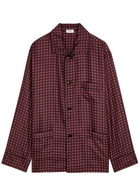 Saint Laurent Patterned Silk Shirt Bordeaux