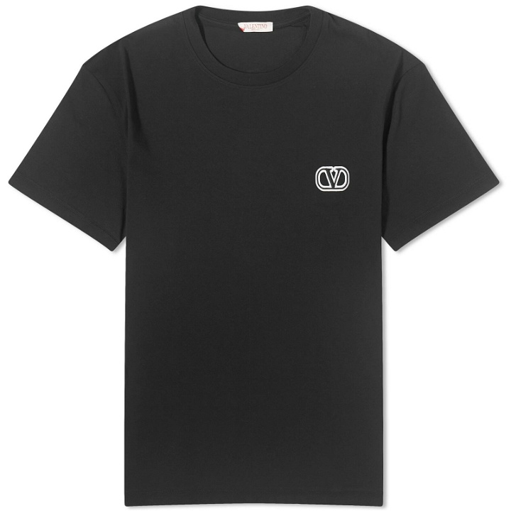 Photo: Valentino Men's V Logo T-Shirt in Black