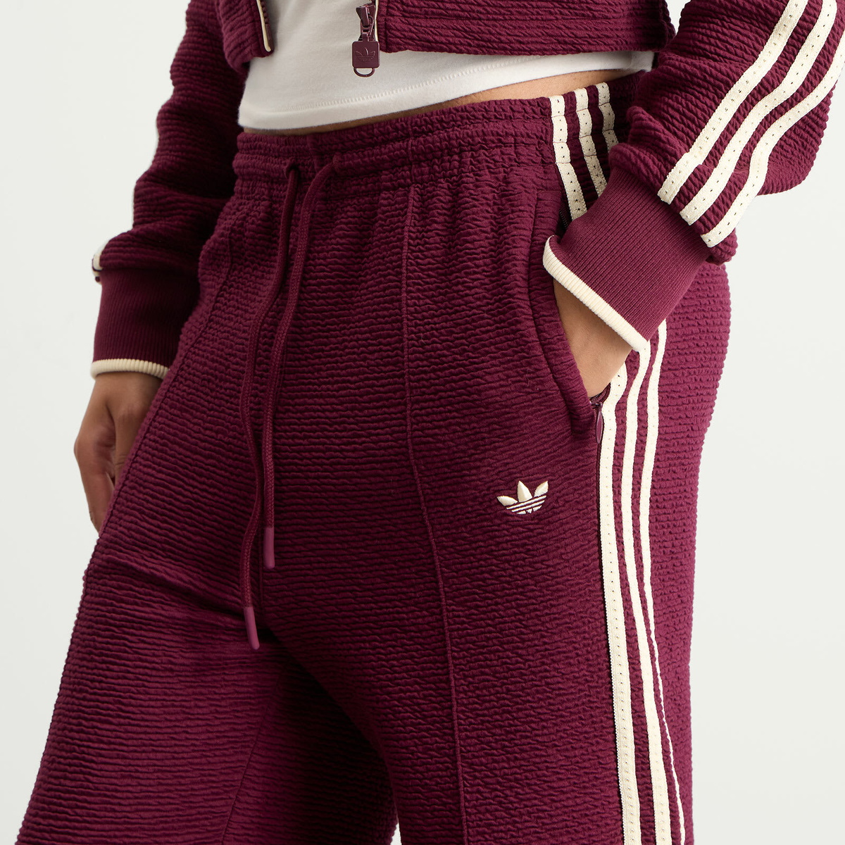 Adidas Women's Firebird Track Pant in Maroon/Vivid Red