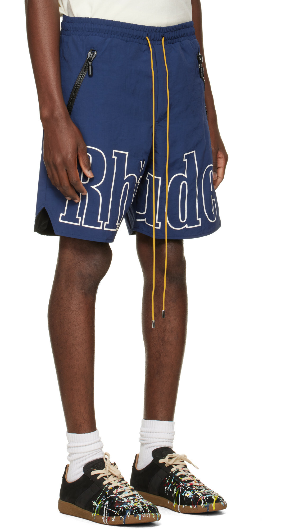 Rhude Navy 'RH' Logo Shorts