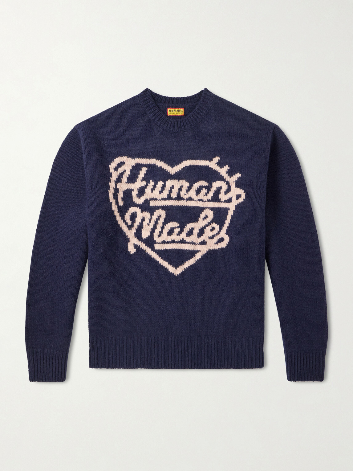 Human Made - Logo-Intarsia Wool-Blend Sweater - Blue