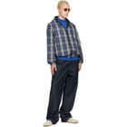 Burberry Navy Check Newport Hooded Reversible Jacket