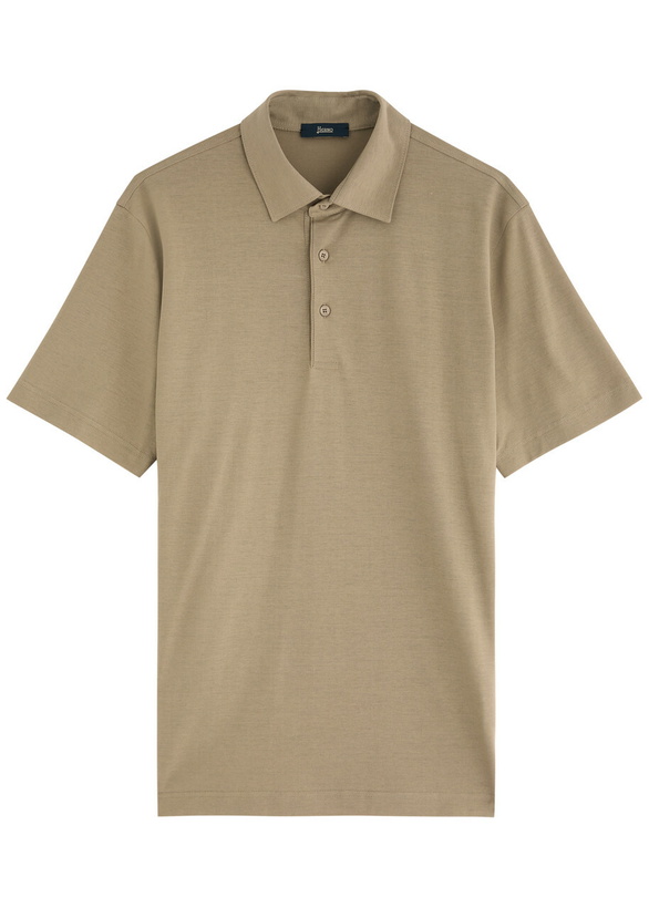 Photo: Herno Cotton-jersey Polo Shirt Beige