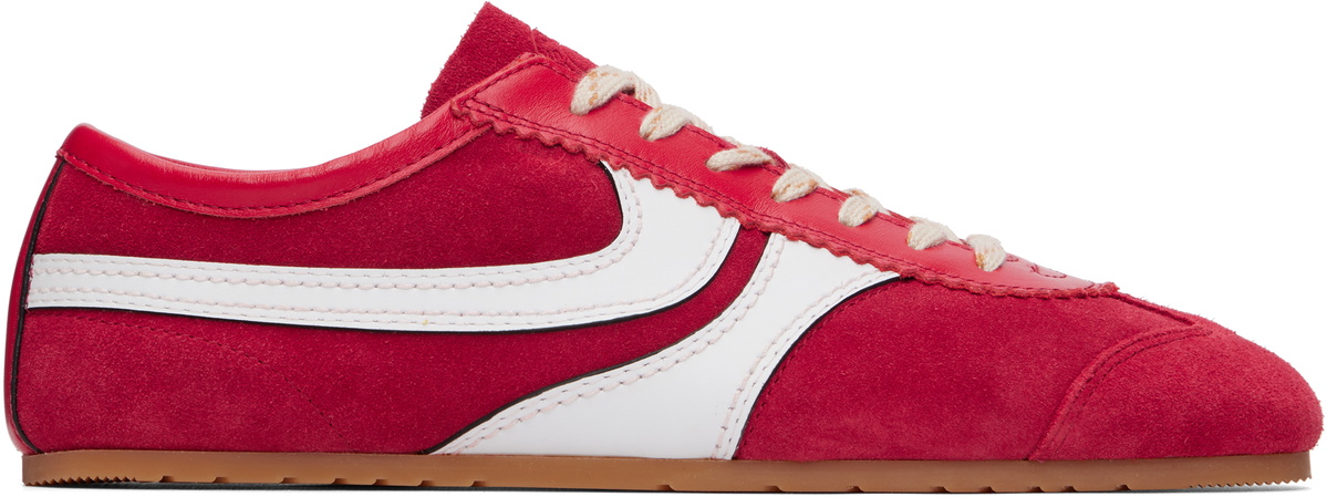 Dries Van Noten Red Suede Sneakers