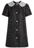 Sister Jane Chandelier Floral-jacquard Woven Mini Dress Black