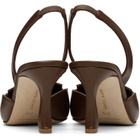Manolo Blahnik Brown Cleosli Calf Leather Slingback Heels