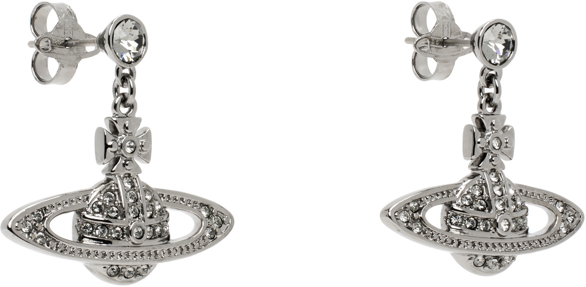 Vivienne Westwood Gunmetal Mini Bas Relief Drop Earrings Vivienne