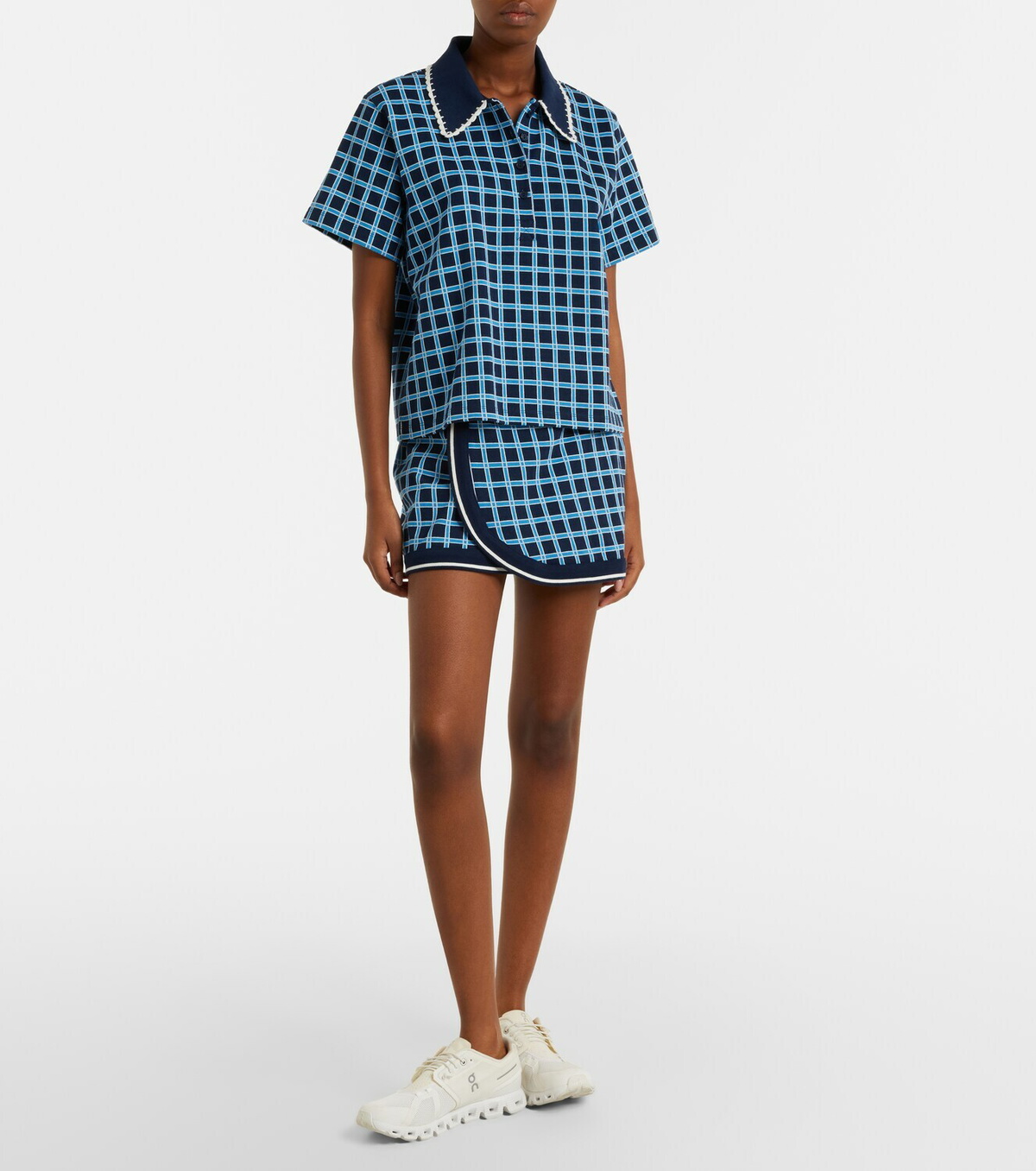 The Upside Clubhouse Dom checked cotton polo shirt