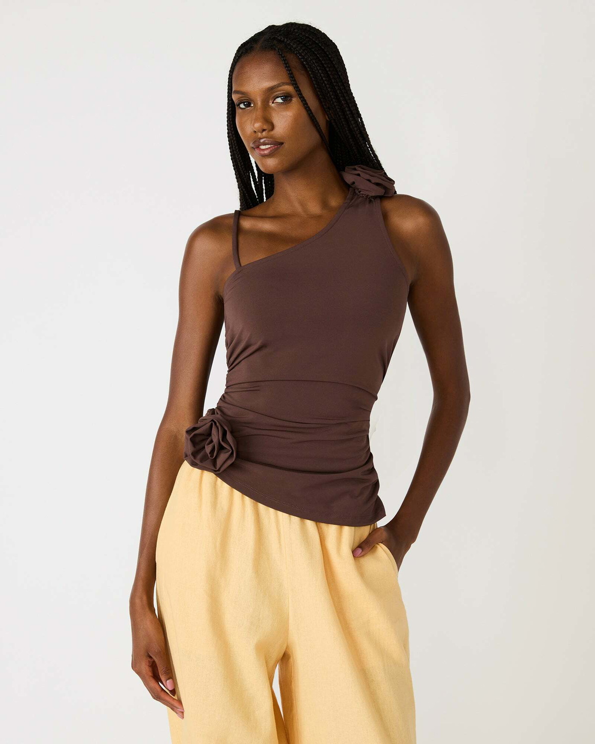 Steve Madden Hadleigh Knit Top in Brown