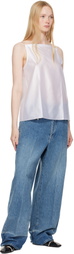 Carven White Pressed Silk Vest Top