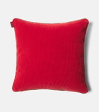 Etro Pegaso embroidered cotton velvet cushion