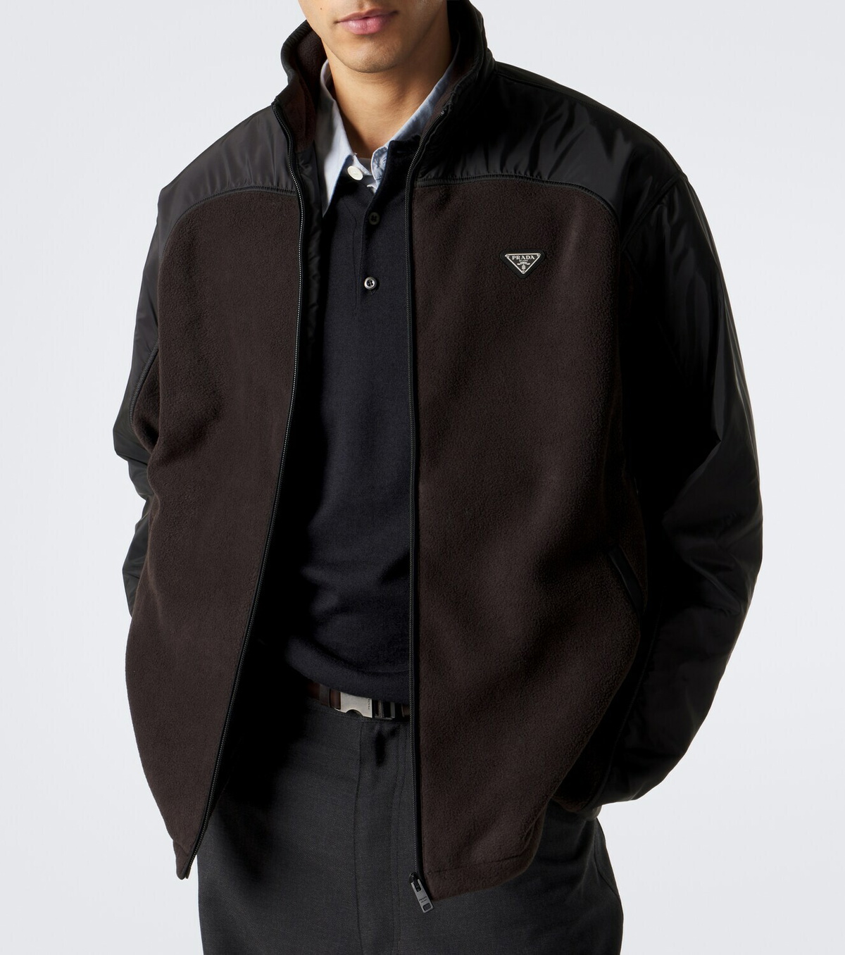 Prada Re-Nylon and fleece track jacket