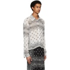 Dion Lee White and Black Paisley Shirt