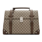 Gucci Brown Medium GG Briefcase Duffle Bag