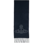 Vivienne Westwood Gray & Blue Double Face Scarf