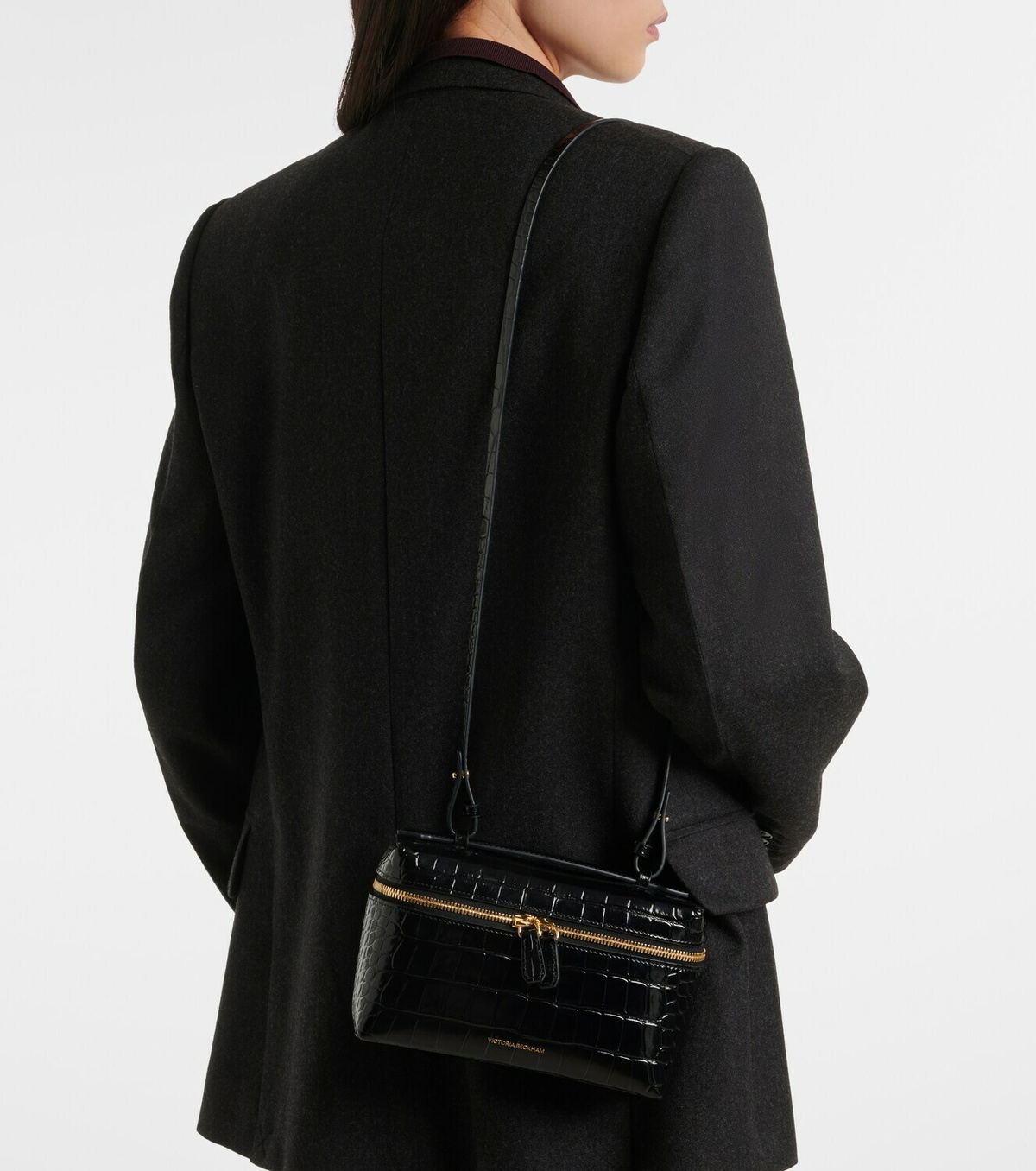 Victoria Beckham Vanity croc-effect leather vanity bag