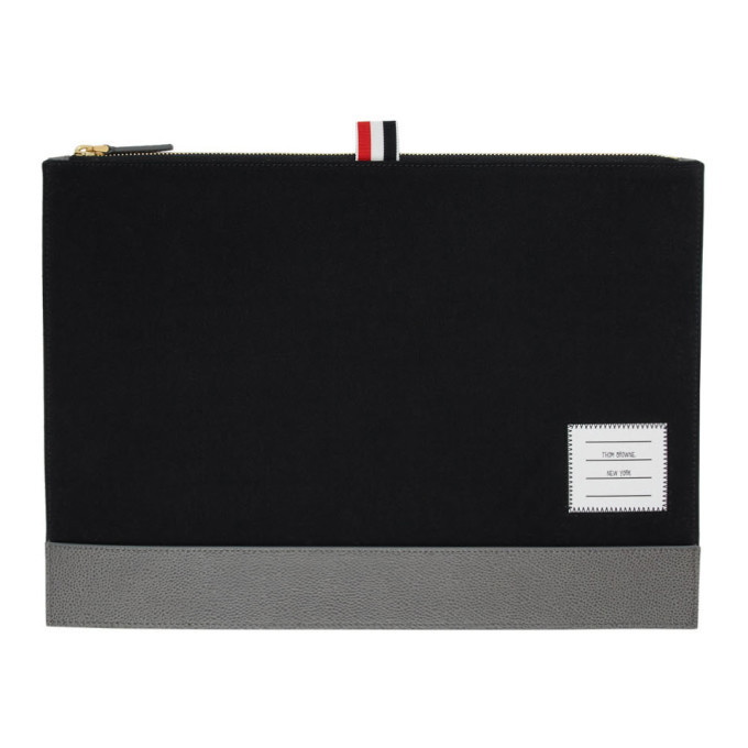 Photo: Thom Browne Navy Medium Zipper Document Holder