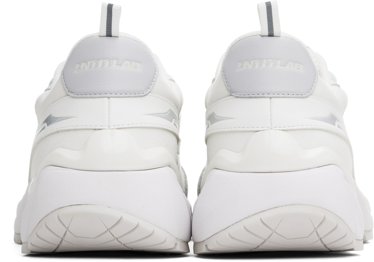 untitlab® White & Gray Helix Swift Trek Sneakers