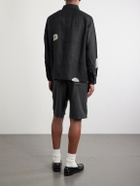 Kartik Research - Repair Embroidered Linen Shirt - Black