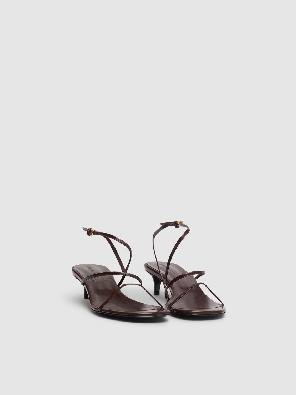 KHAITE 35mm Loop Kitten Heel Leather Sandals Khaite
