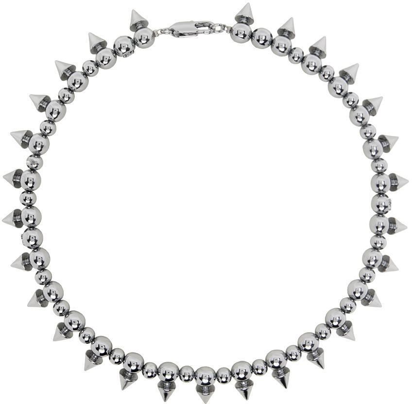 MISBHV Silver Ball Chain Spike Necklace MISBHV