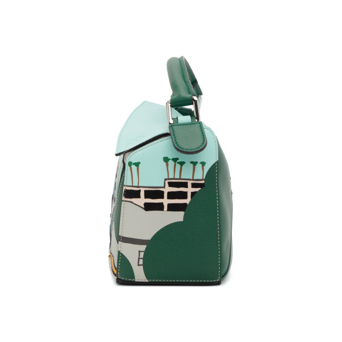 LOEWE Puzzle Mini Leather Bag Jungle Green