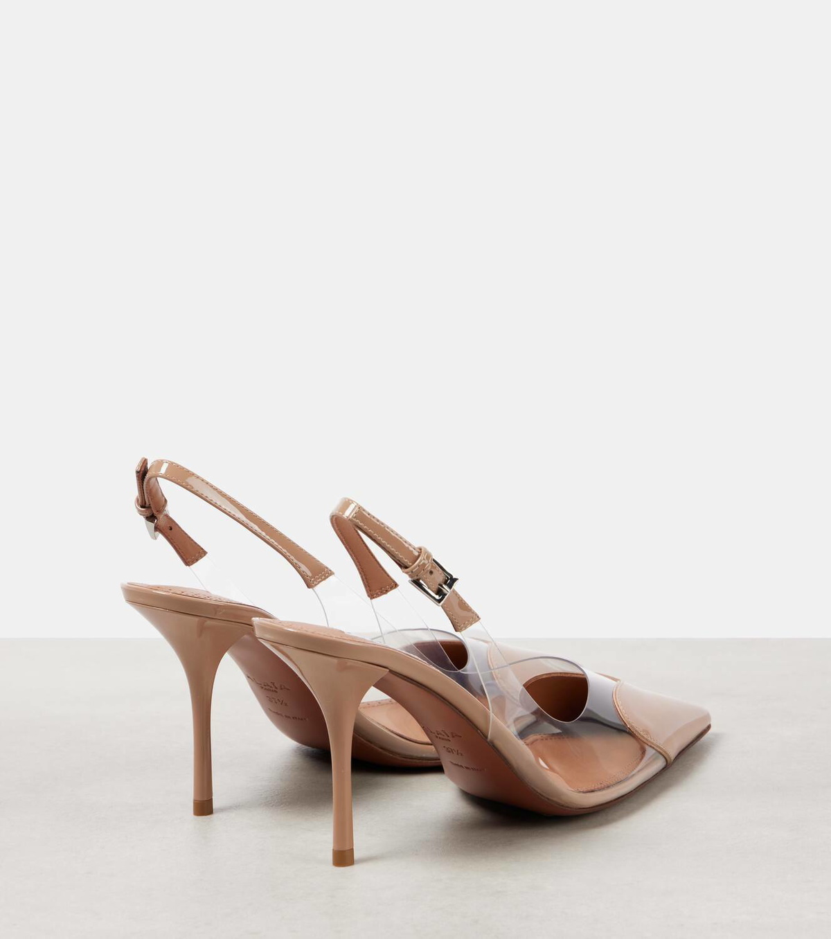 Alaïa Le Cœur 90 patent leather slingback pumps ALAÏA