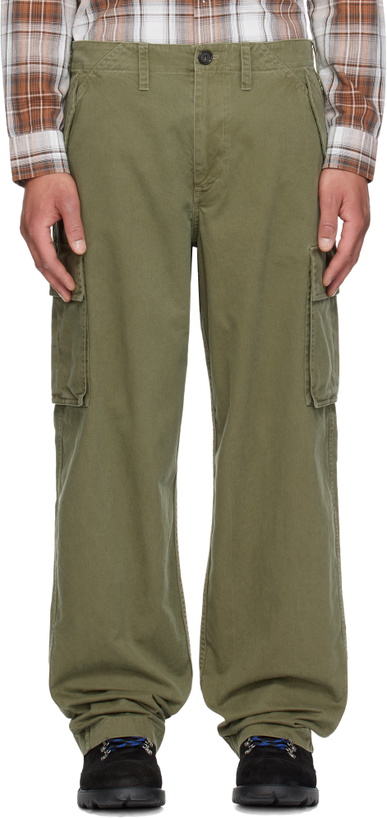 Photo: Burberry Green Cotton Cargo Trousers