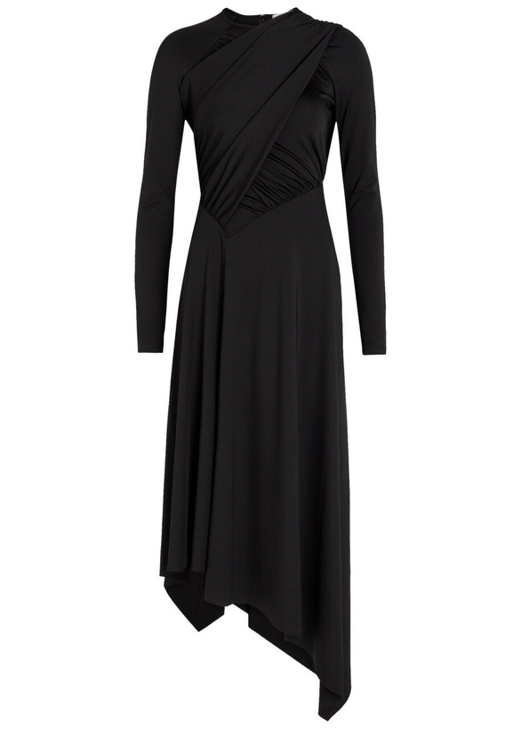 Photo: Victoria Beckham Draped Stretch-jersey Midi Dress Black